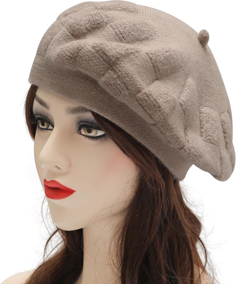 ZLYC French Beret hat, Reversible Solid Color Knit Warm Beret Cap for Womens Girls - Image 2